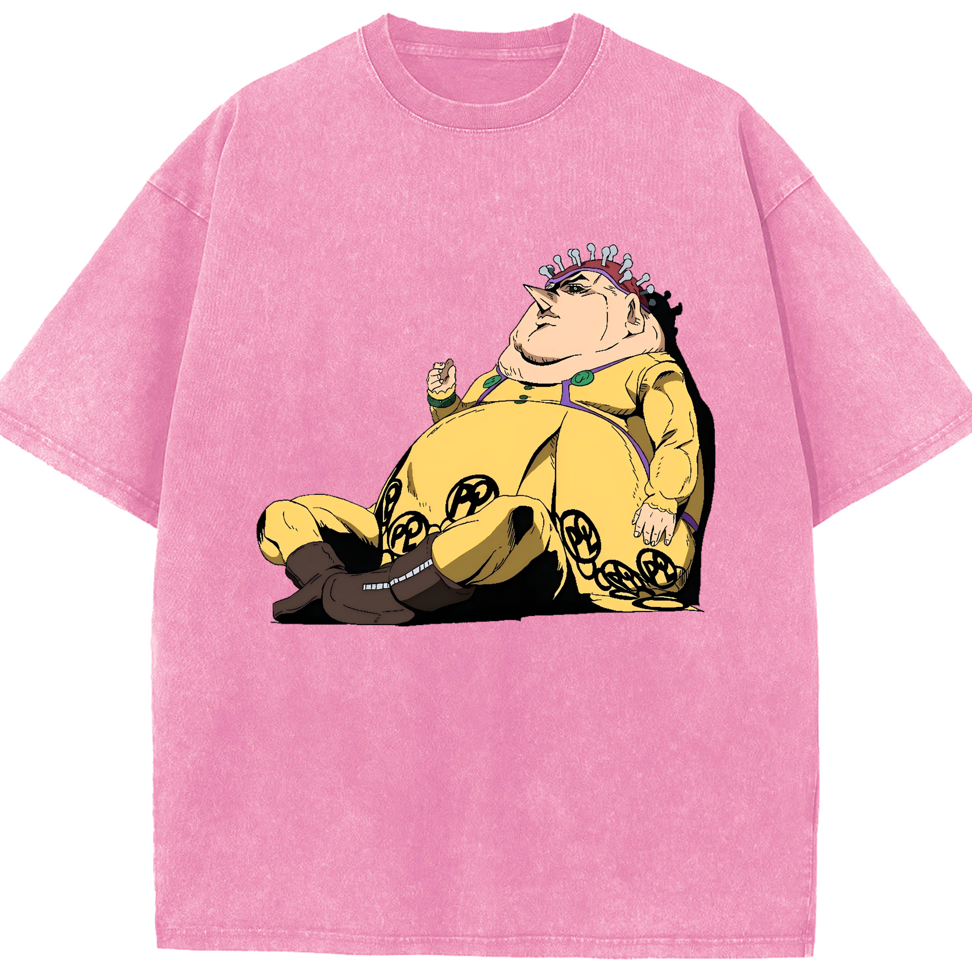 （画像用） ジョジョの奇妙な冒険 ポルポ JoJo's Bizarre Adventure Polpo 綿100% ヴィンテージ風 半袖Tシャツ（フロントプリント）